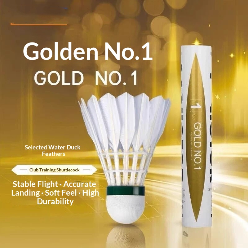 Victor Shuttlecock Feather - VICTOR Volant Badminton Federbälle Golden 1/3